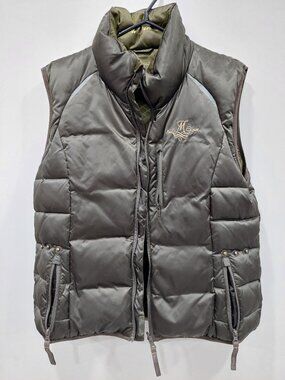 Women's Mountain Horse Equestrian Riding Isadora Reversible Green Silver Vest L